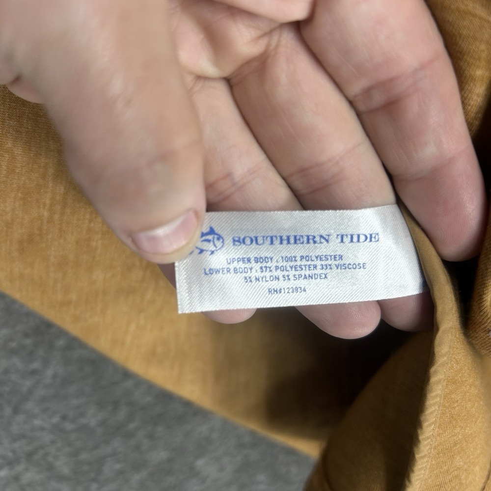 Southern Tide Vest Mens Medium Brown Coligny‎ Quilted Zip Pockets Preppy Golf - Picture 7 of 11